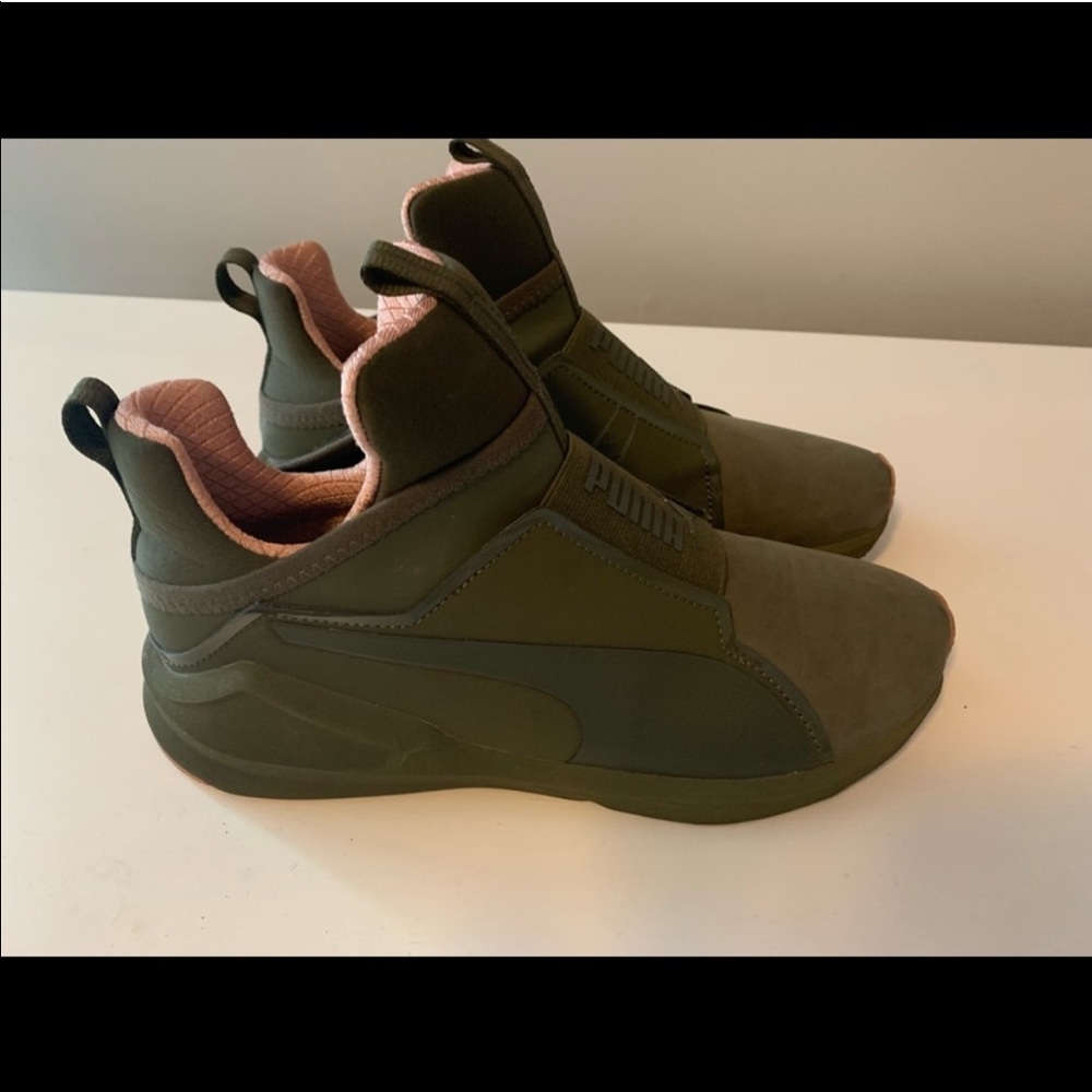 PINK & ARMY GREEN RIHANNA FENTY SHOES